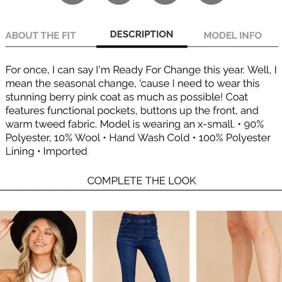 Red Dress Boutique Aura Ready For Change Berry Plaid Coat Oversized Pink Blue S - Picture 5 of 13